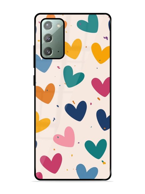 Rainbow Hearts Glossy Soft Edge Case for Samsung Galaxy Note 20 Chachhi