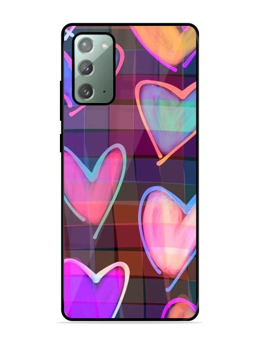 Neon Hearts Glossy Soft Edge Case for Samsung Galaxy Note 20 Chachhi