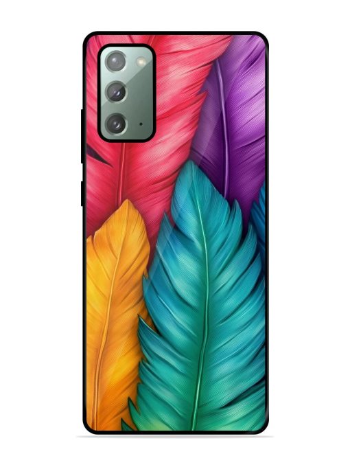 Rainbow Feathers Glossy Soft Edge Case for Samsung Galaxy Note 20 Chachhi