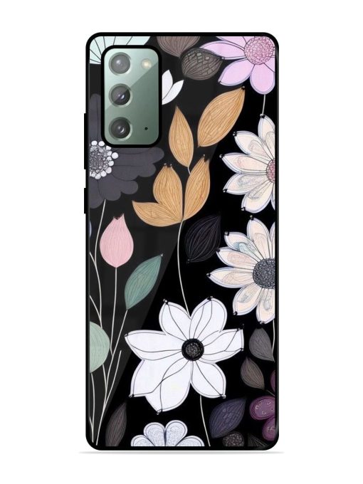 Whimsical Blooms On Black Glossy Soft Edge Case for Samsung Galaxy Note 20