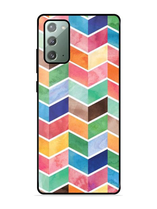 Watercolor Chevron Whimsy Glossy Soft Edge Case for Samsung Galaxy Note 20 Chachhi