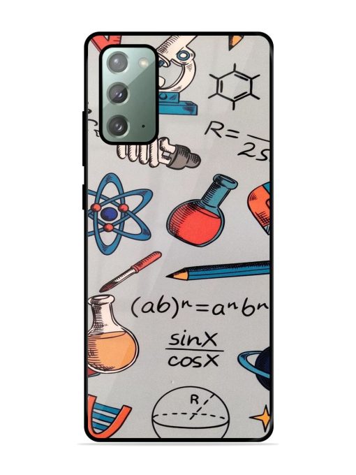 Science Doodle Delight Glossy Soft Edge Case for Samsung Galaxy Note 20 Chachhi