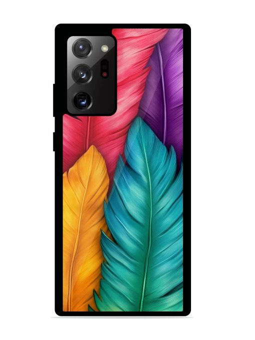 Rainbow Feathers Glossy Soft Edge Case for Samsung Galaxy Note 20 Ultra Chachhi