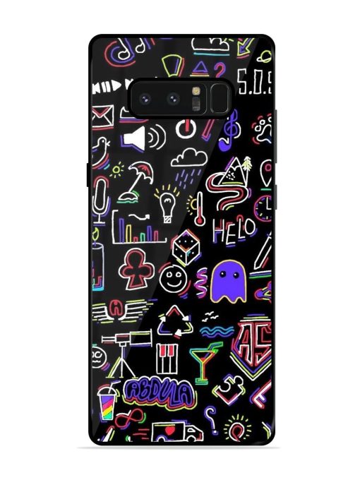 Neon Doodle Glossy Soft Edge Case for Samsung Galaxy Note 8 Chachhi