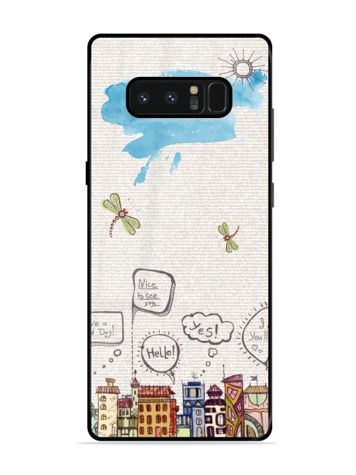 Doodle City Glossy Soft Edge Case for Samsung Galaxy Note 8 Chachhi