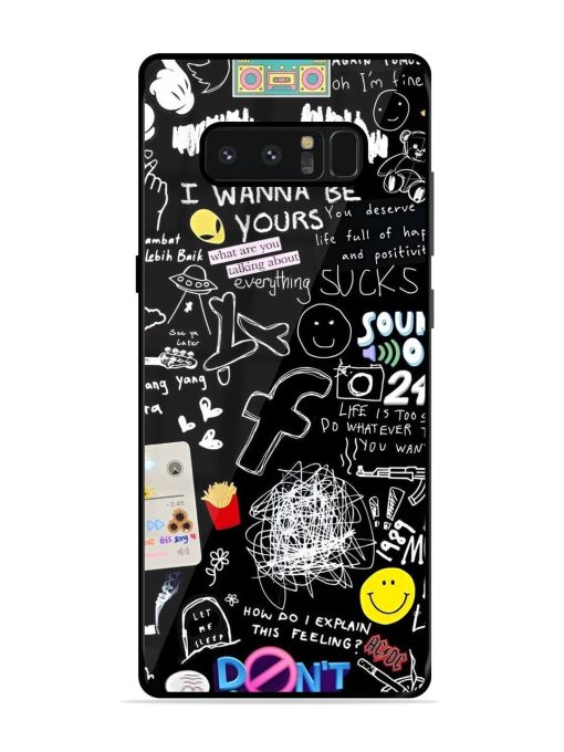 Doodle Diary Glossy Soft Edge Case for Samsung Galaxy Note 8 Chachhi