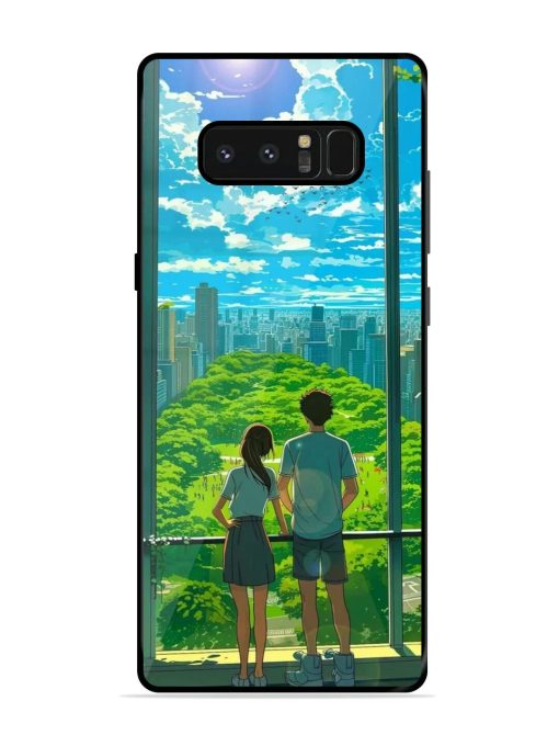 Cyberpunk Dreamscape Glossy Soft Edge Case for Samsung Galaxy Note 8 Chachhi