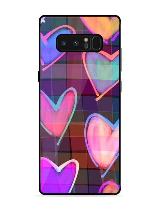 Neon Hearts Glossy Soft Edge Case for Samsung Galaxy Note 8 Chachhi