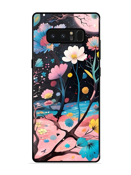 Cosmic Bloom Glossy Soft Edge Case for Samsung Galaxy Note 8 Chachhi