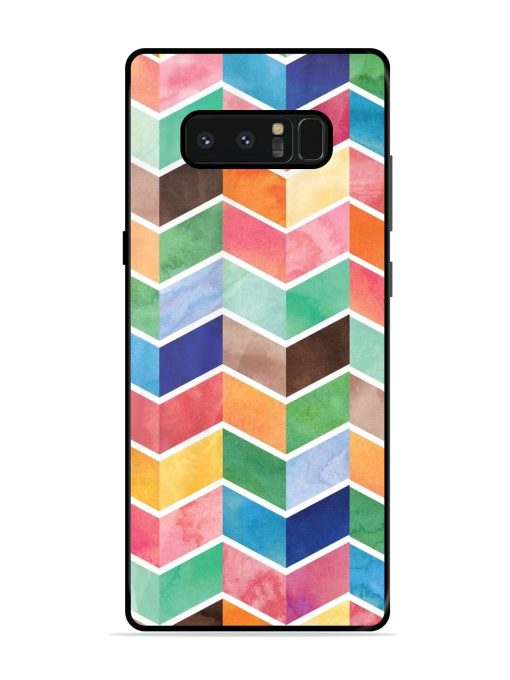 Watercolor Chevron Whimsy Glossy Soft Edge Case for Samsung Galaxy Note 8 Chachhi