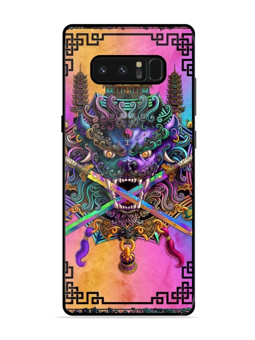 Psychedelic Fu Dog Tapestry Glossy Soft Edge Case for Samsung Galaxy Note 8 Chachhi