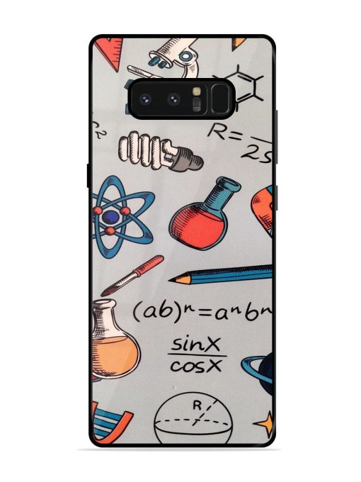 Science Doodle Delight Glossy Soft Edge Case for Samsung Galaxy Note 8 Chachhi