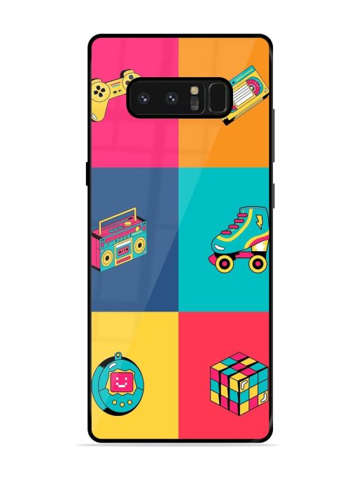 90S Throwback Grid Glossy Soft Edge Case for Samsung Galaxy Note 8 Chachhi