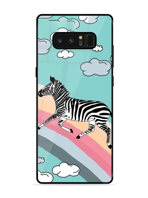 Zebra On A Rainbow Glossy Soft Edge Case for Samsung Galaxy Note 8 Chachhi