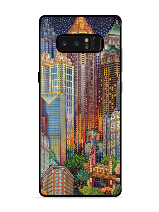 Neon Nightscape Glossy Soft Edge Case for Samsung Galaxy Note 8 Chachhi