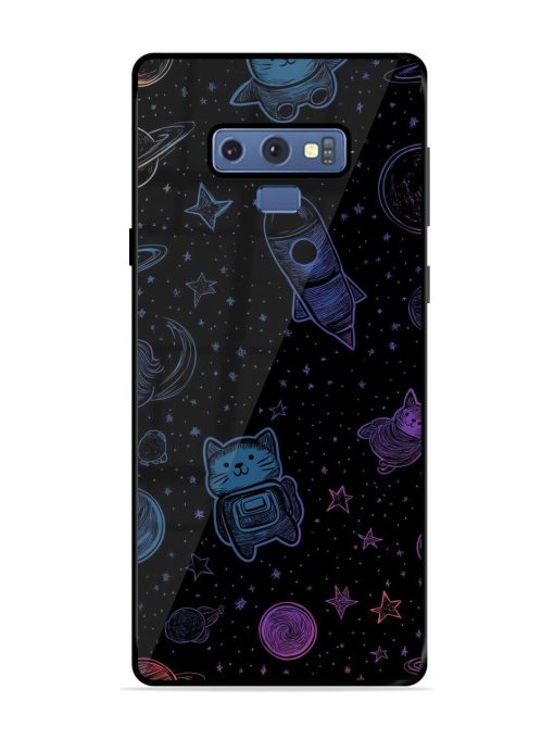 Cosmic Cat Chaos Glossy Soft Edge Case for Samsung Galaxy Note 9 Chachhi