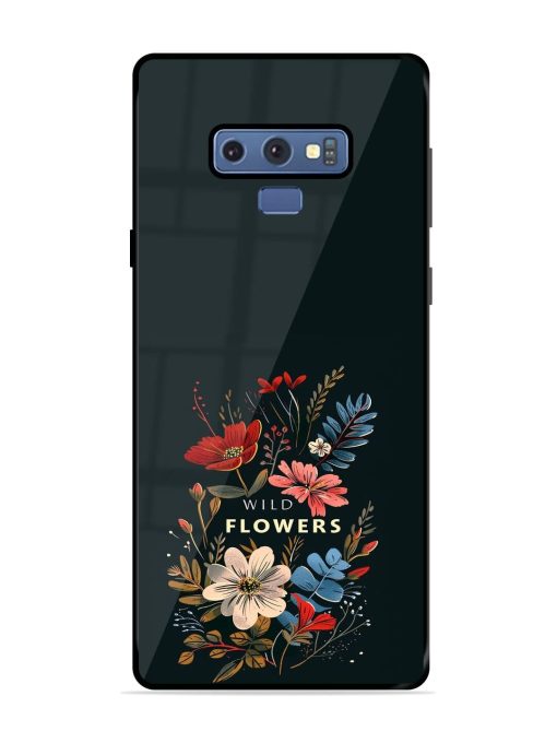 Dark Floral Glossy Soft Edge Case for Samsung Galaxy Note 9 Chachhi