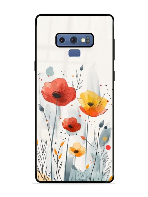 Poppy Fields Glossy Soft Edge Case for Samsung Galaxy Note 9 Chachhi