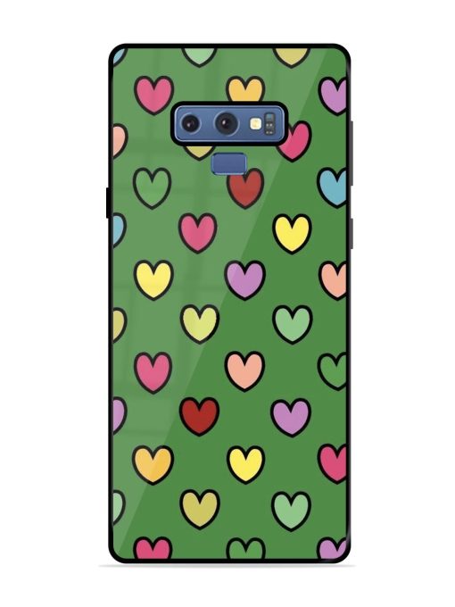 Rainbow Heart Parade Glossy Soft Edge Case for Samsung Galaxy Note 9 Chachhi