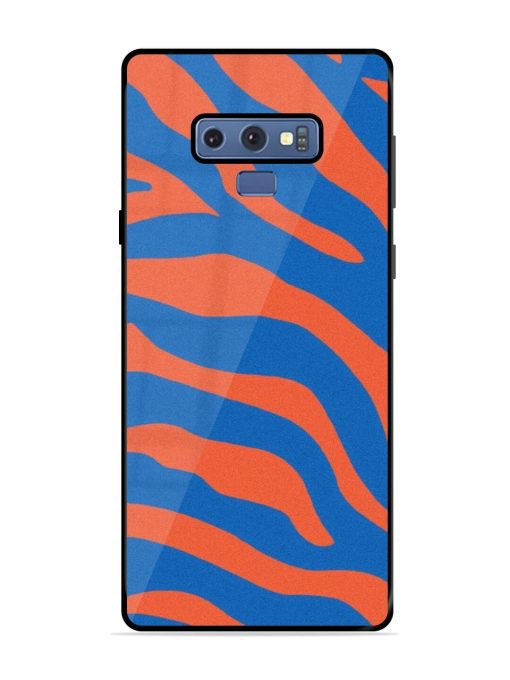 Zebra Stripes In Blue And Orange Glossy Soft Edge Case for Samsung Galaxy Note 9 Chachhi