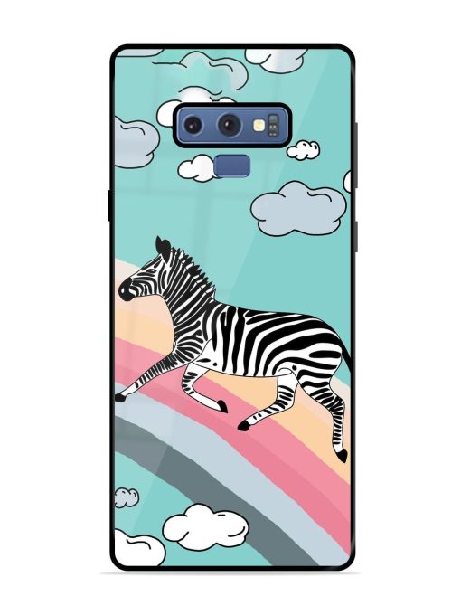 Zebra On A Rainbow Glossy Soft Edge Case for Samsung Galaxy Note 9 Chachhi