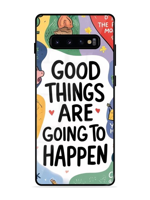 Uplifting Scribbles Glossy Soft Edge Case for Samsung Galaxy S10 Plus Chachhi