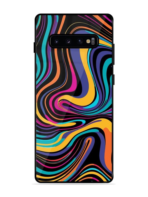 Psychedelic Swirl Glossy Soft Edge Case for Samsung Galaxy S10 Plus Chachhi