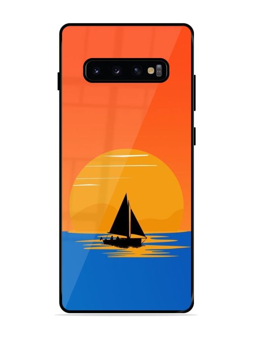 Sunset Sail Glossy Soft Edge Case for Samsung Galaxy S10 Plus Chachhi