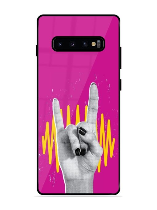 Rock Hand Glossy Soft Edge Case for Samsung Galaxy S10 Plus Chachhi