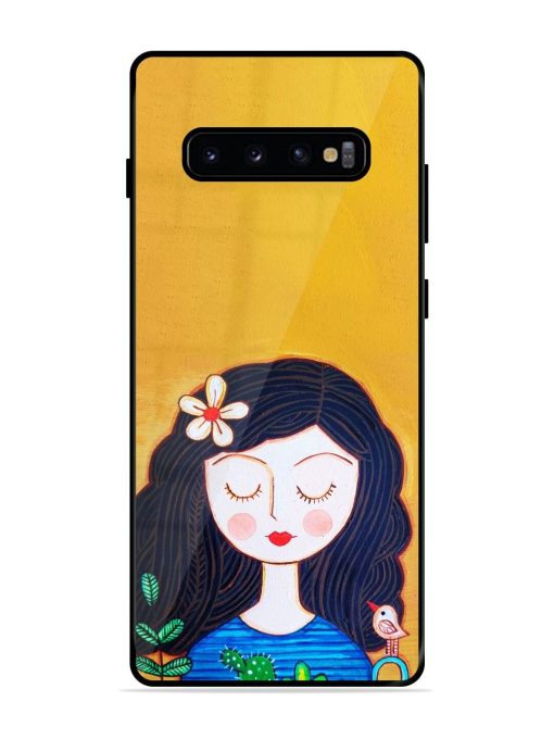 Girl Illustration Glossy Soft Edge Case for Samsung Galaxy S10 Plus Chachhi