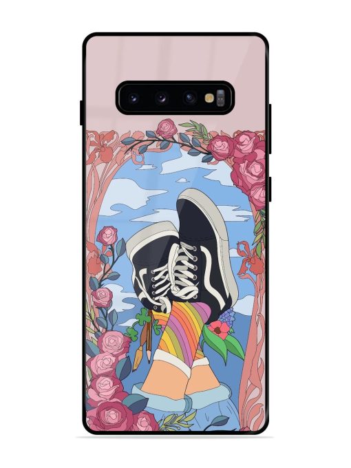 Floral Fantasy Glossy Soft Edge Case for Samsung Galaxy S10 Plus Chachhi