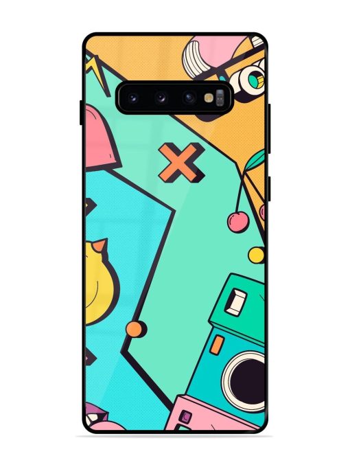 Retro Remix Glossy Soft Edge Case for Samsung Galaxy S10 Plus Chachhi