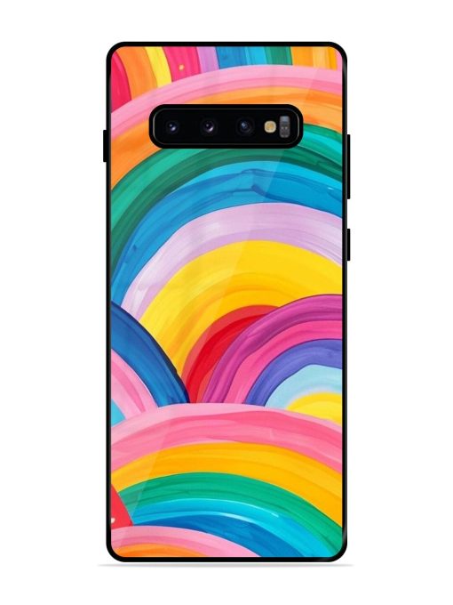 Rainbow Symphony Glossy Soft Edge Case for Samsung Galaxy S10 Plus Chachhi