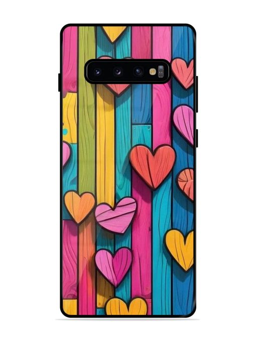 Rainbow Of Hearts Glossy Soft Edge Case for Samsung Galaxy S10 Plus Chachhi