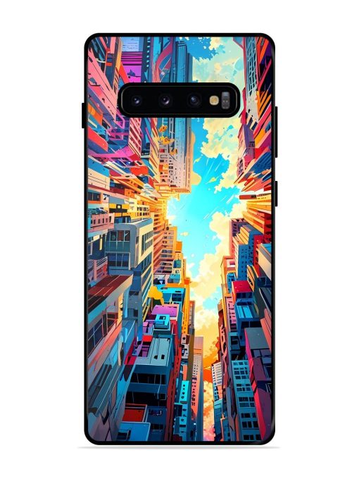 Skyward City Glossy Soft Edge Case for Samsung Galaxy S10 Plus Chachhi