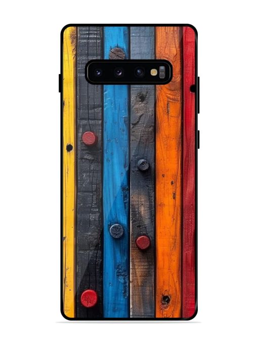 Rainbow Plank Glossy Soft Edge Case for Samsung Galaxy S10 Plus Chachhi