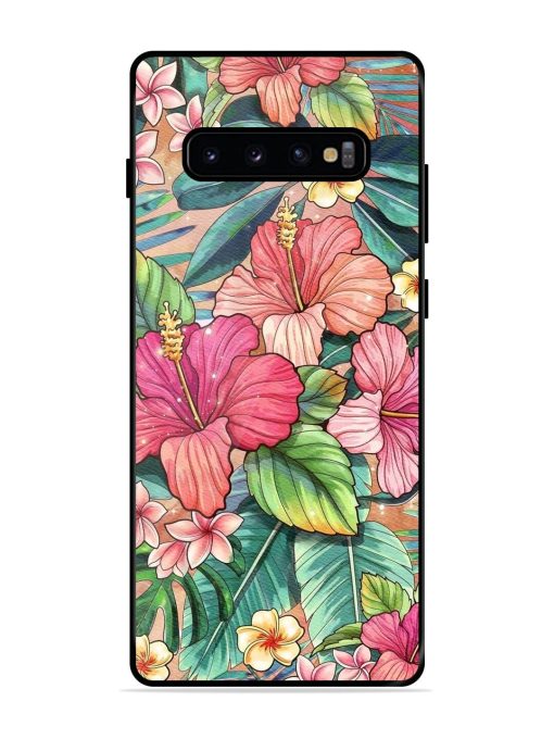 Tropical Tapestry Glossy Soft Edge Case for Samsung Galaxy S10 Plus Chachhi