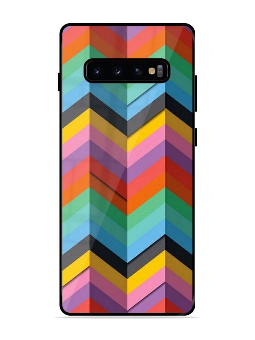 Colorful Zigzag Glossy Soft Edge Case for Samsung Galaxy S10 Plus Chachhi