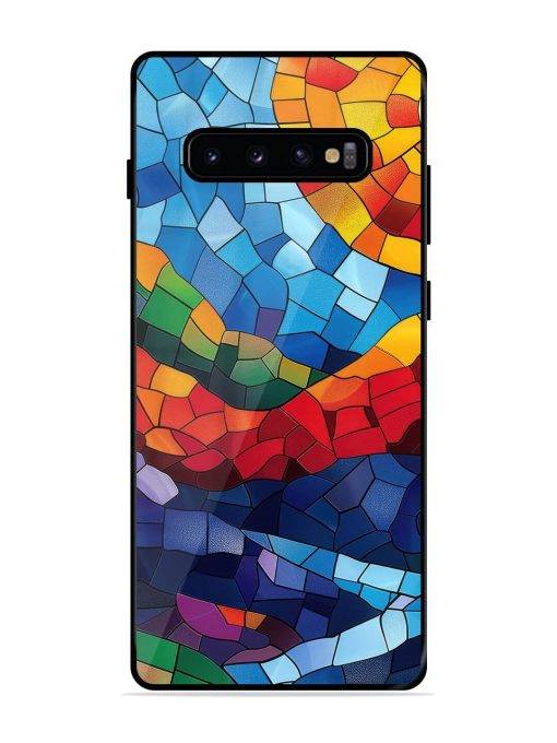 Mosaic Sunset Glossy Soft Edge Case for Samsung Galaxy S10 Plus Chachhi