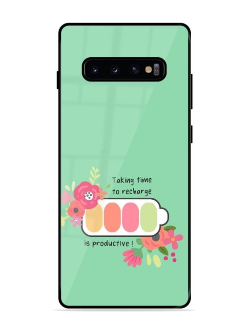 Recharge And Bloom Glossy Soft Edge Case for Samsung Galaxy S10 Plus Chachhi