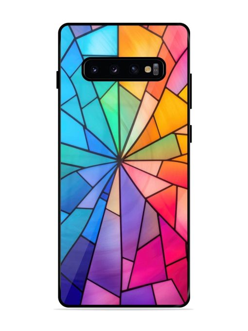 Stained Glass Kaleidoscope Of Colors Glossy Soft Edge Case for Samsung Galaxy S10 Plus Chachhi