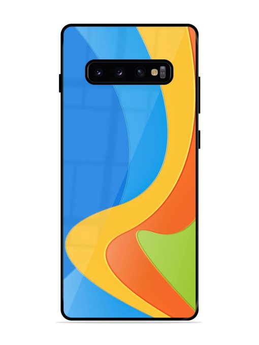 Curvy Color Cascade Glossy Soft Edge Case for Samsung Galaxy S10 Plus Chachhi