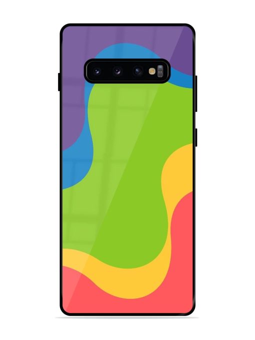 Wavy Rainbow Wonderland Glossy Soft Edge Case for Samsung Galaxy S10 Plus Chachhi