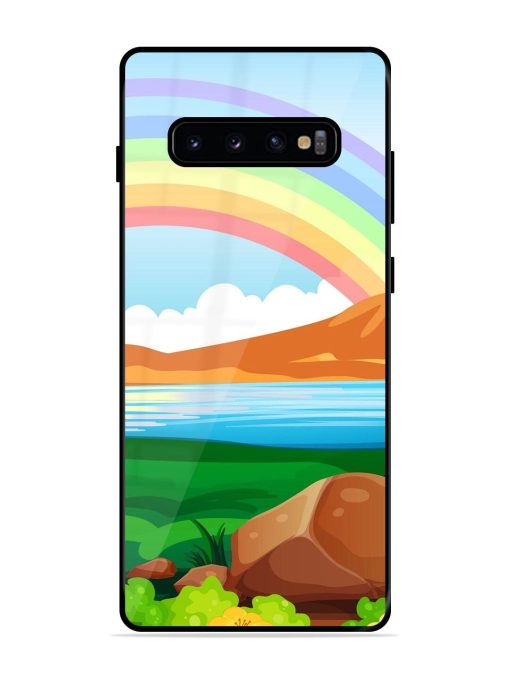 Rainbow Over The Lake Glossy Soft Edge Case for Samsung Galaxy S10 Plus Chachhi