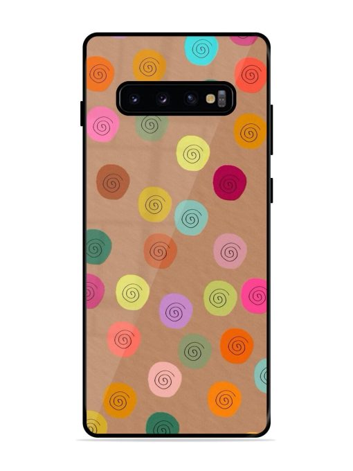 Swirly Dots On Kraft Glossy Soft Edge Case for Samsung Galaxy S10 Plus Chachhi