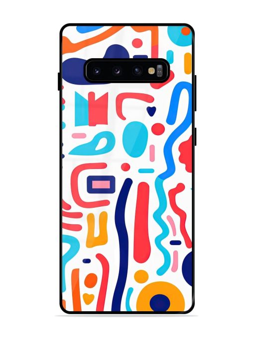 Whimsical Doodle Chaos Glossy Soft Edge Case for Samsung Galaxy S10 Plus Chachhi