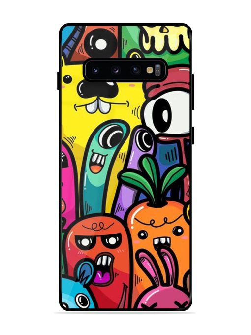 Whimsical Doodle Chaos Glossy Soft Edge Case for Samsung Galaxy S10 Plus Chachhi