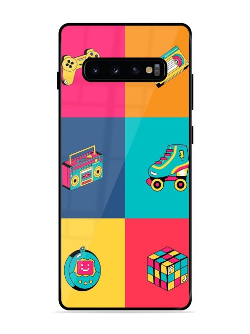 90S Throwback Grid Glossy Soft Edge Case for Samsung Galaxy S10 Plus Chachhi