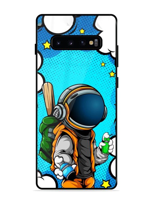 Space Graffiti Artist Glossy Soft Edge Case for Samsung Galaxy S10 Plus Chachhi