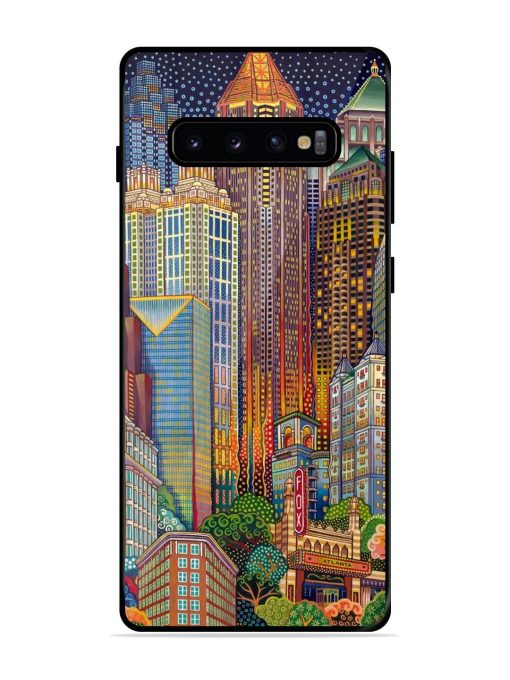 Neon Nightscape Glossy Soft Edge Case for Samsung Galaxy S10 Plus Chachhi